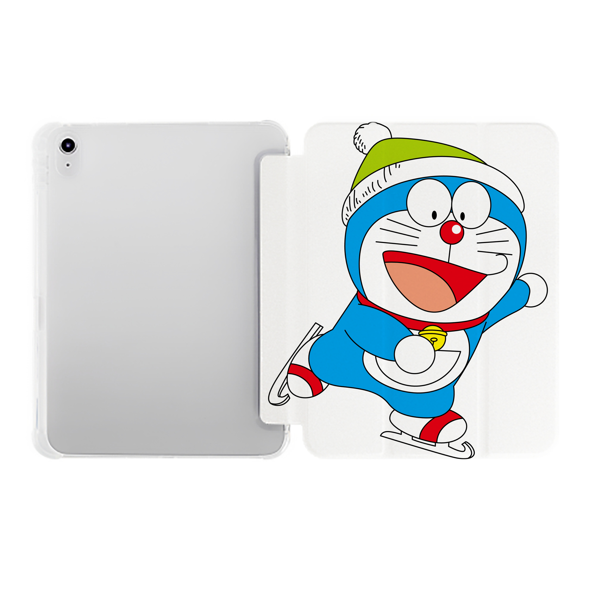 （画像用） ドラえもん Doraemon IPad ケース ペン収納付き 三つ折りスタンド PUレザー×シリコン 対応機種9.5/10.5/10.9インチ